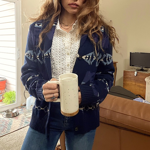 Chaps X Ralph Lauren cardigan sweater Yellowstone southwestern tribal pendleton - Picture 5 of 8